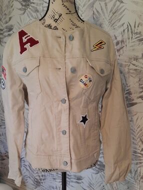 Guess Beige Label Jacket with Multiple Logos